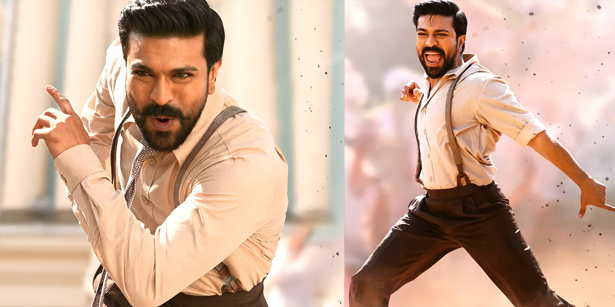 Mega Power Star Ram Charan is packing a punch with his dance moves and expressions  in the RRR Mass Anthem