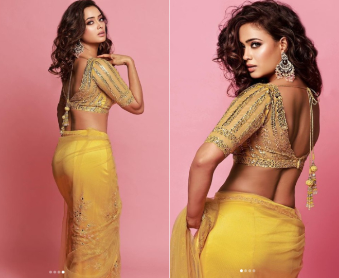 Shweta Tiwari looks beautiful in a yellow saree, shares her hot pictures
