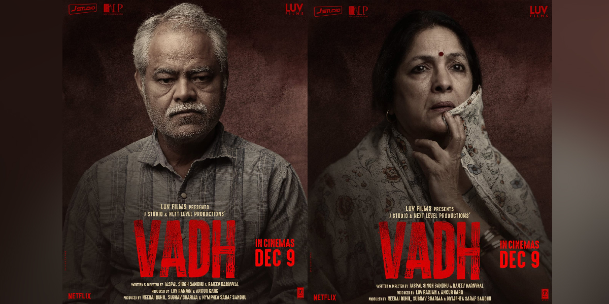Poster of upcoming thriller film VADH featuring Sanjay Mishra and Neena Gupta are out