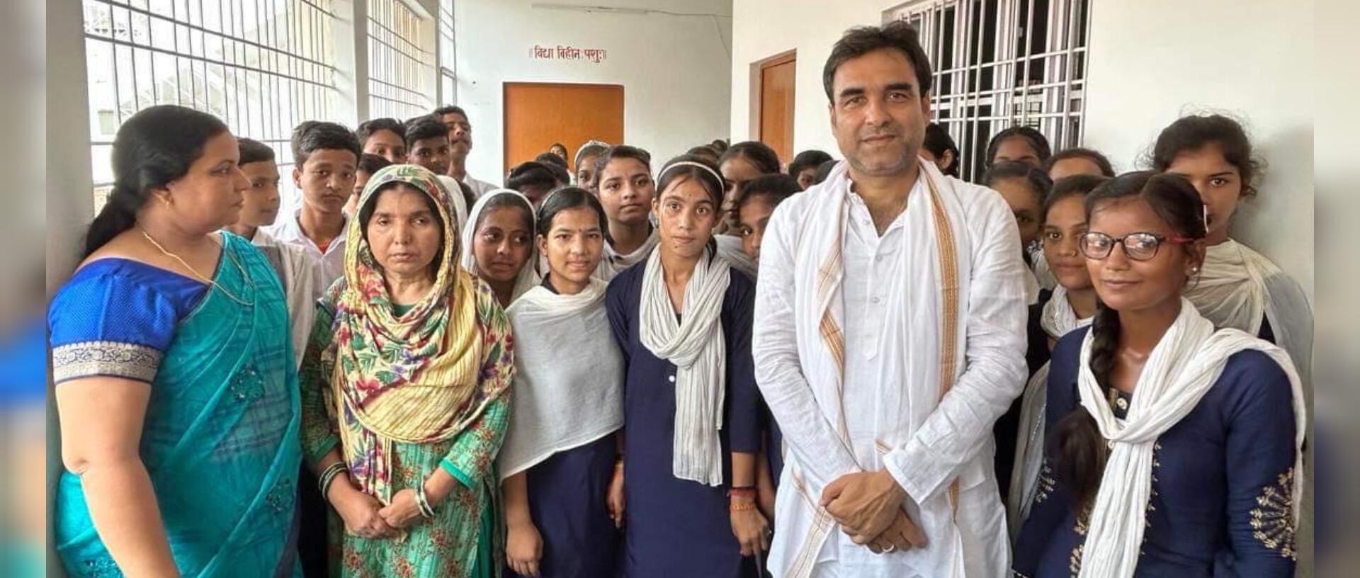 In honor of his late father, Pandit Banaras Tiwari, Pankaj Tripathi established a library in a local school.